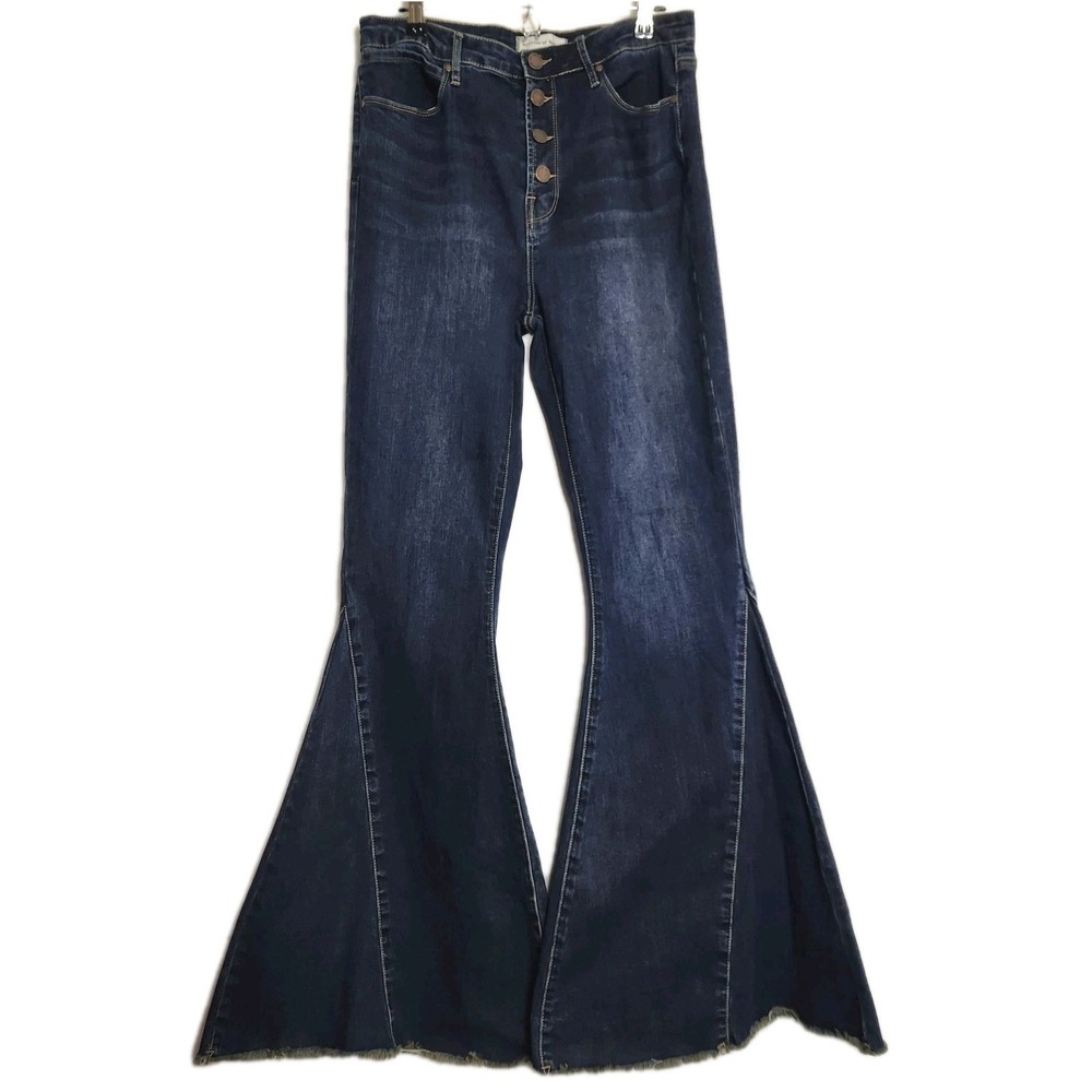 Articles of Society Bell Bottom Jeans Womens 30 High Rise Super Flare Button Fly